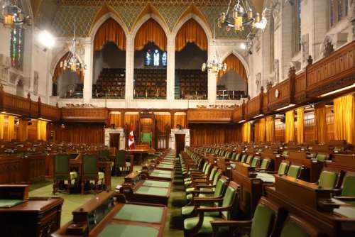 Interior chamber of House of Commons, Ottawa, PEI