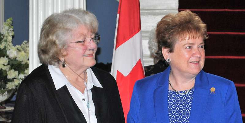 Image of Nancy Guptill and Pat Mella at reception at Government House, 2018