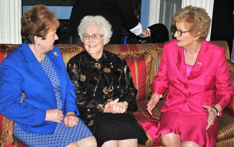 Group image of Pat Mella, Marion Reid and Catherine Callbeck at Government House, 2018